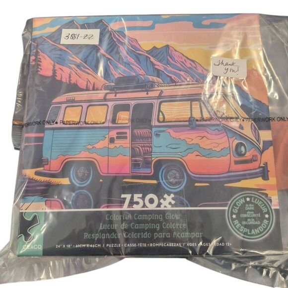 Ceaco Colorful Camping Glow in the Dark 750 pc Jigsaw Puzzle - Picture 6 of 11